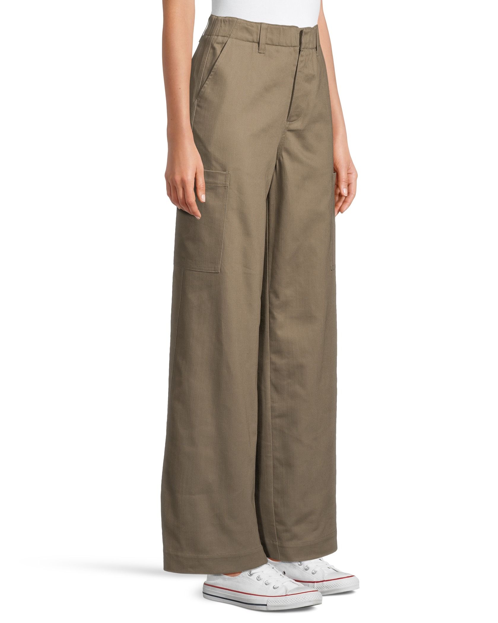 Pantalon flammé avec poches à jambe large pour femmes, Denver Hayes