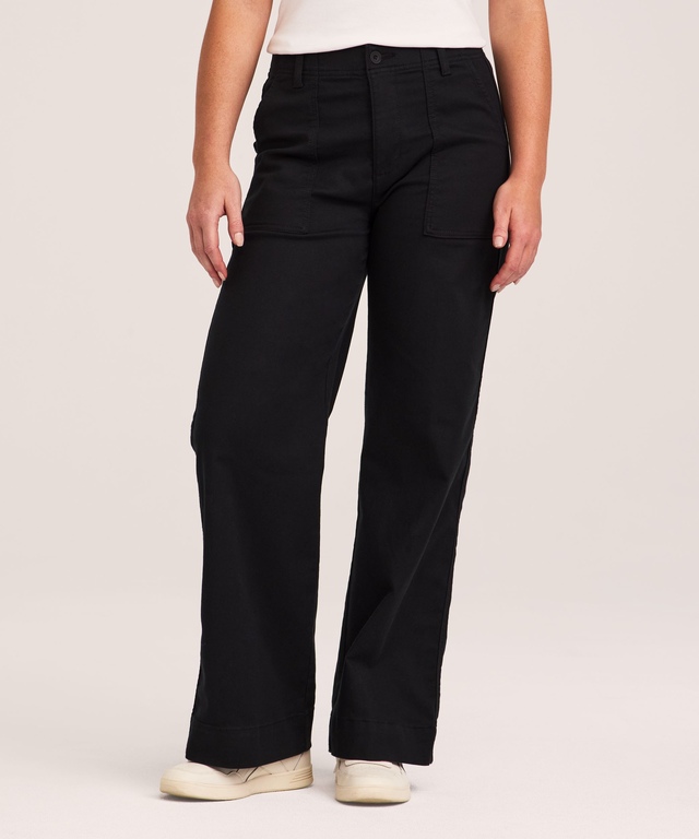 Denver Hayes Women's Wide Leg Stretch Twill Pant