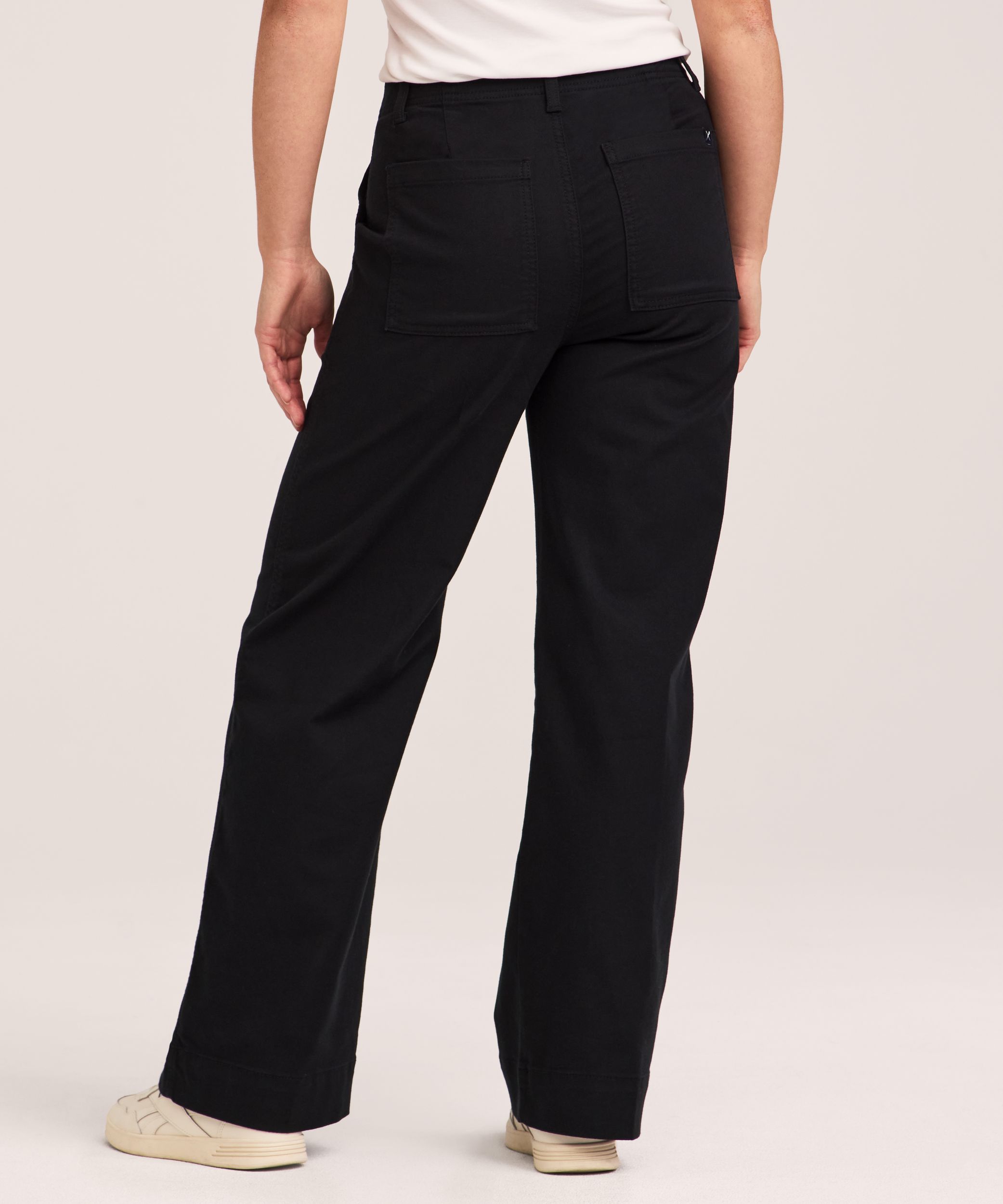 Pantalon en sergé extensible à jambe large pour femmes, Denver Hayes