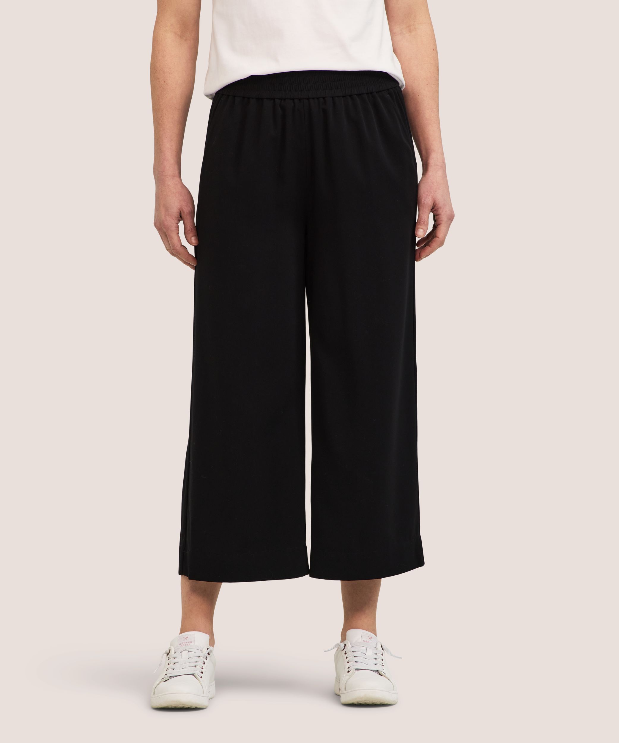 Pantalon court à enfiler à jambe large pour femmes, Denver Hayes