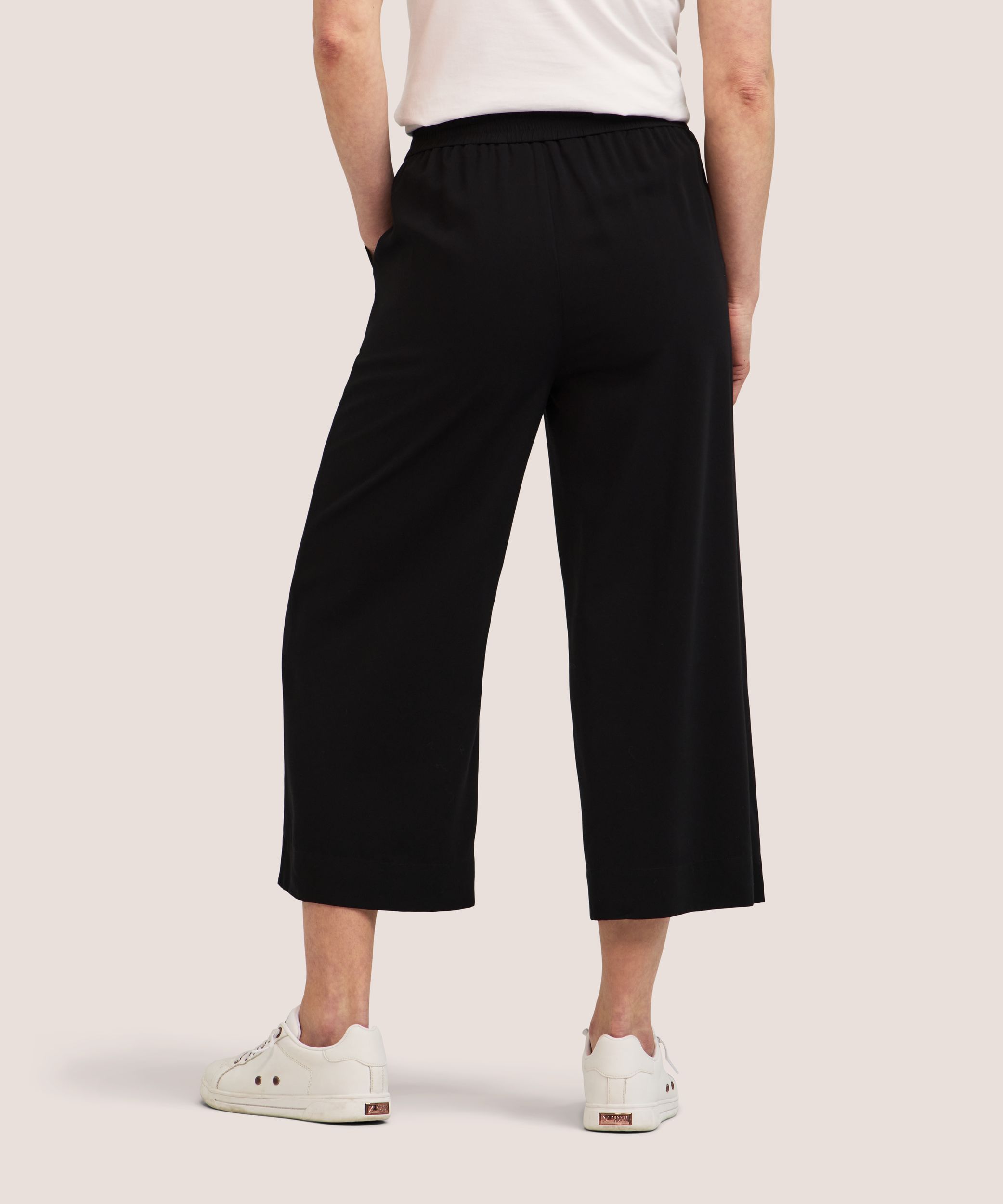 Pantalon court à enfiler à jambe large pour femmes, Denver Hayes