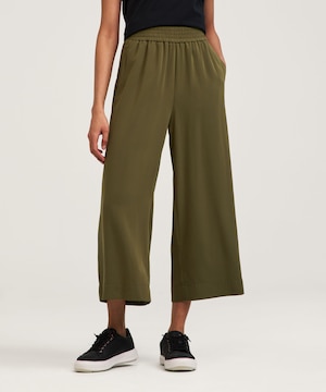 Pantalon court à enfiler à jambe large pour femmes, Denver Hayes