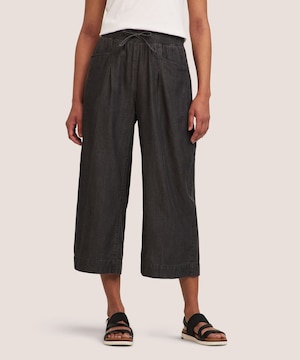 Pantalon court à enfiler en Tencel à jambe large pour femmes, Denver Hayes
