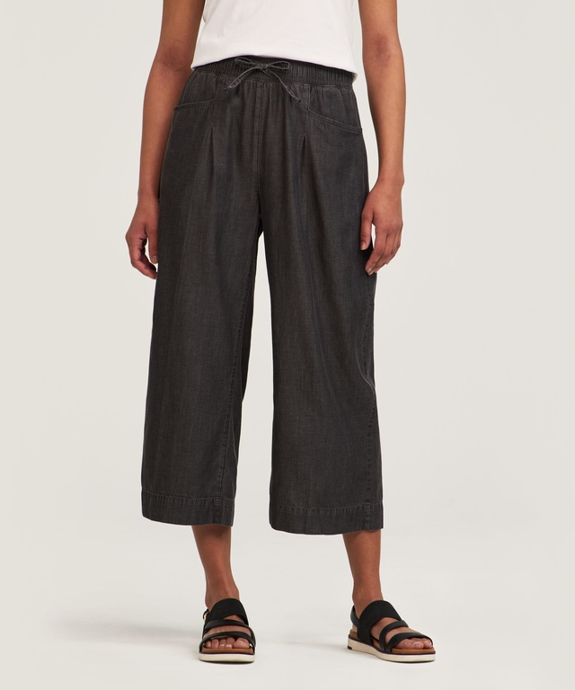 Denver Hayes Women's Pull On Wide Leg Tencel Crop Pant