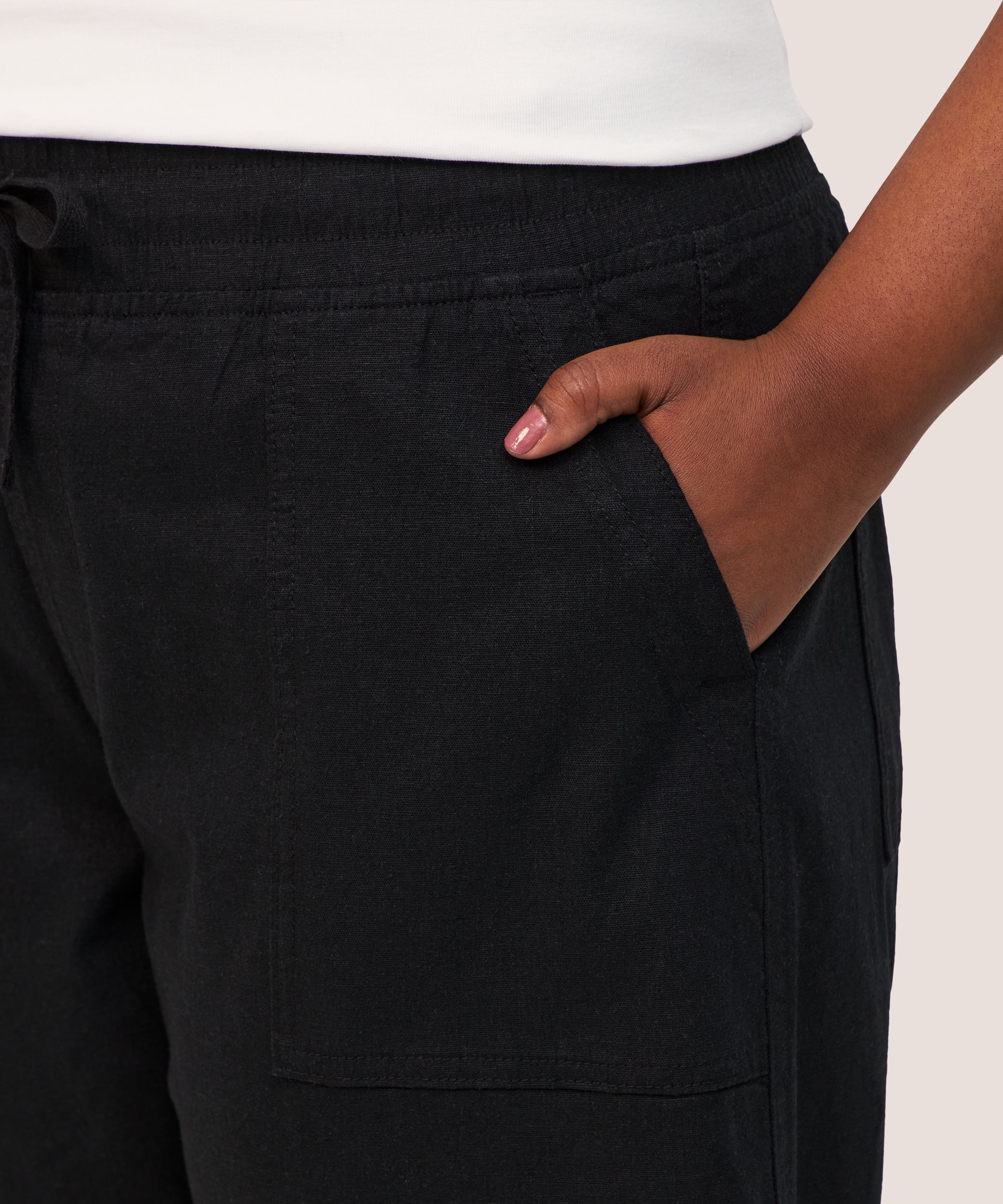 Pantalon court en lin pour femmes, Denver Hayes