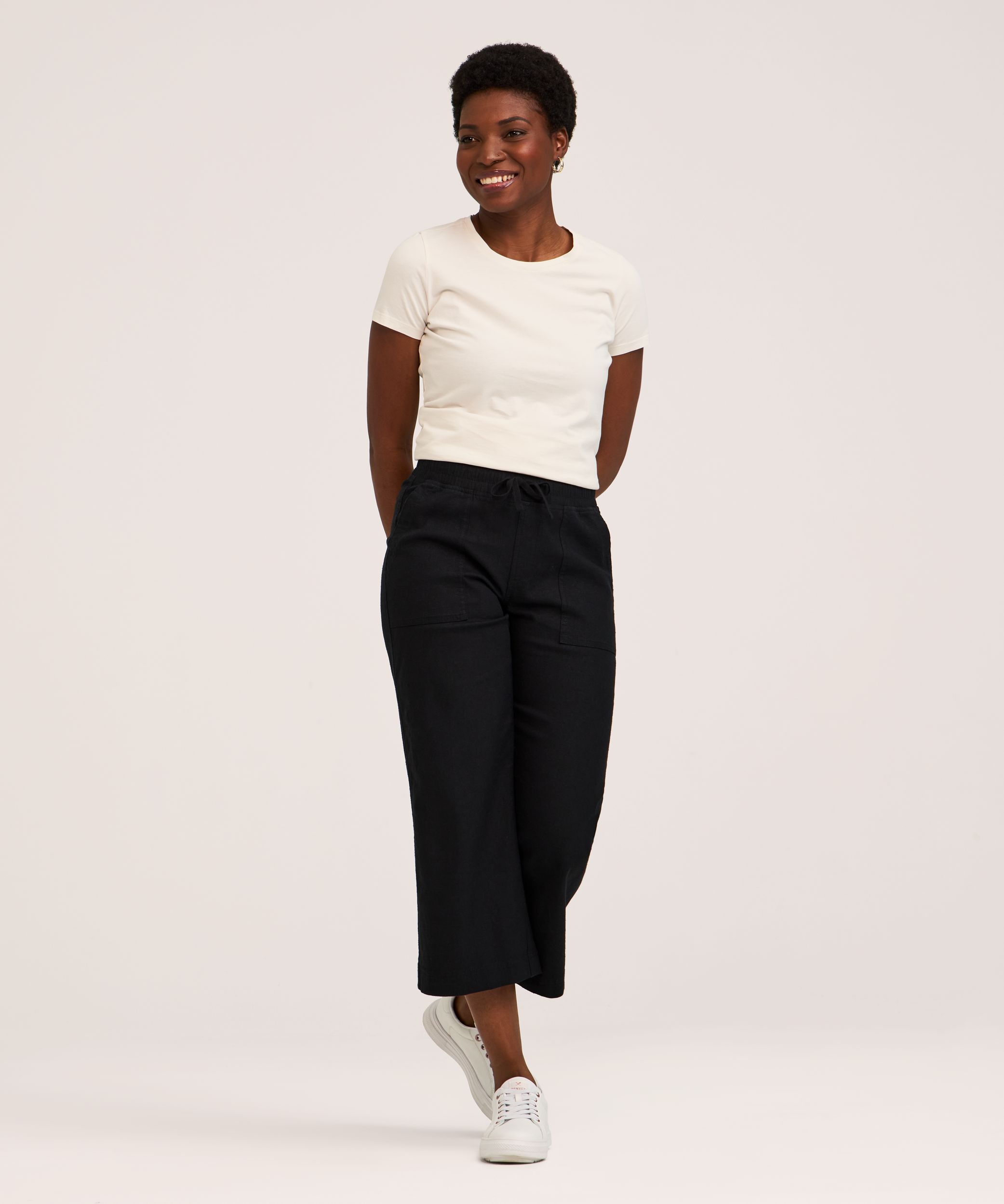 Pantalon court en lin pour femmes, Denver Hayes