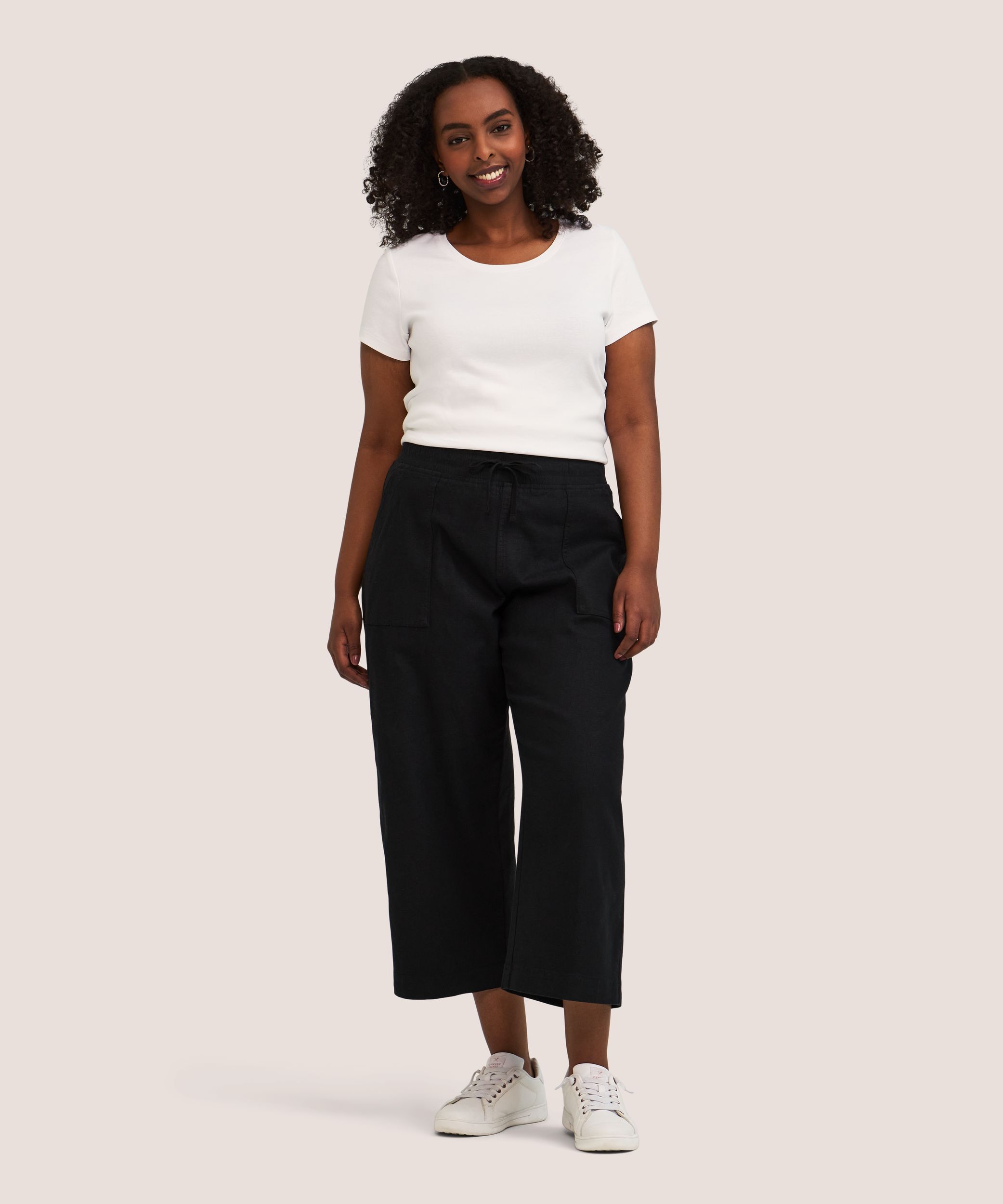 Pantalon court en lin pour femmes, Denver Hayes