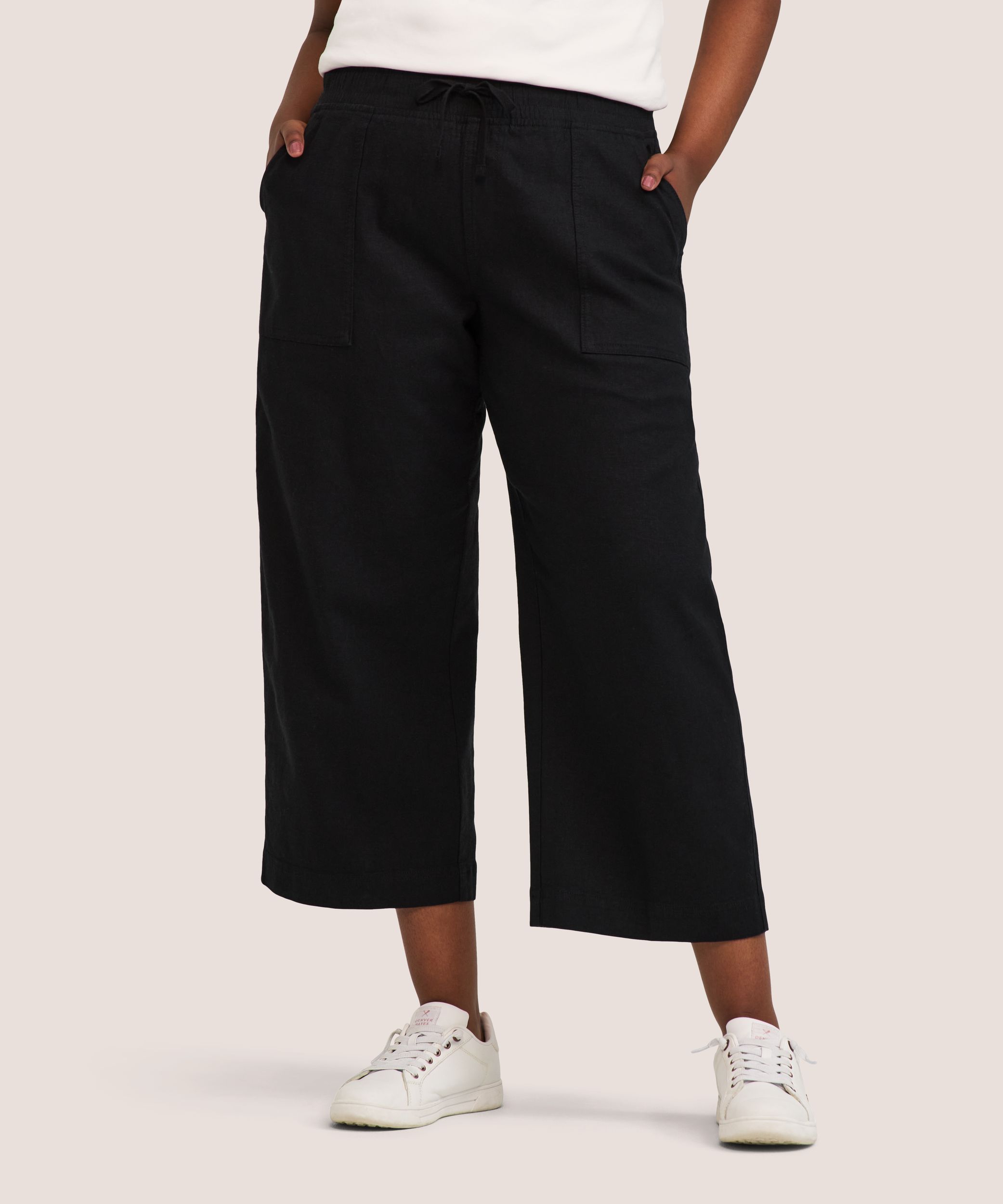 Pantalon court en lin pour femmes, Denver Hayes