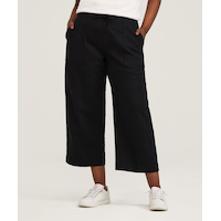 Denver Hayes Women's Linen Crop Pants Front_Flat