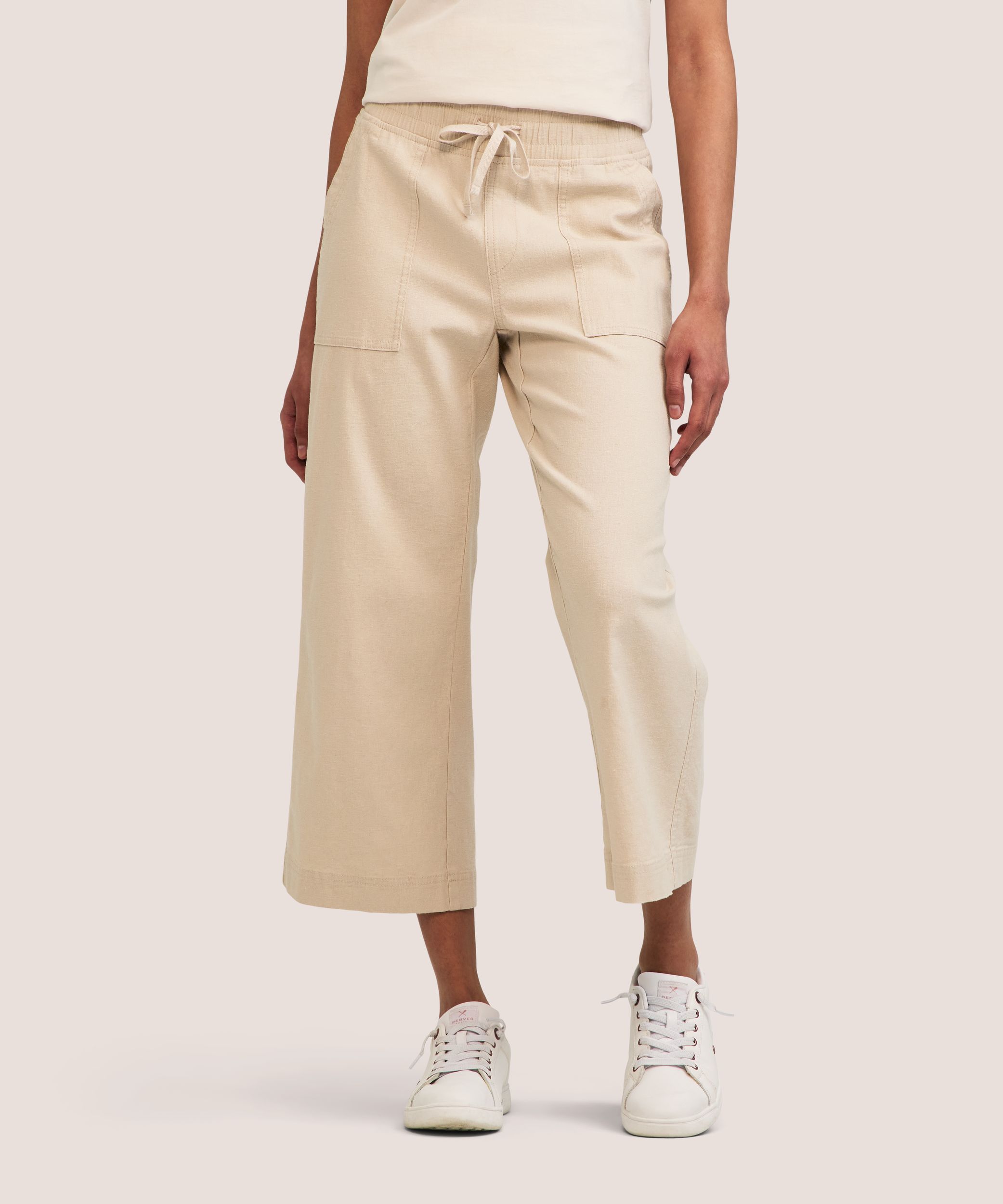 Pantalon court en lin pour femmes, Denver Hayes