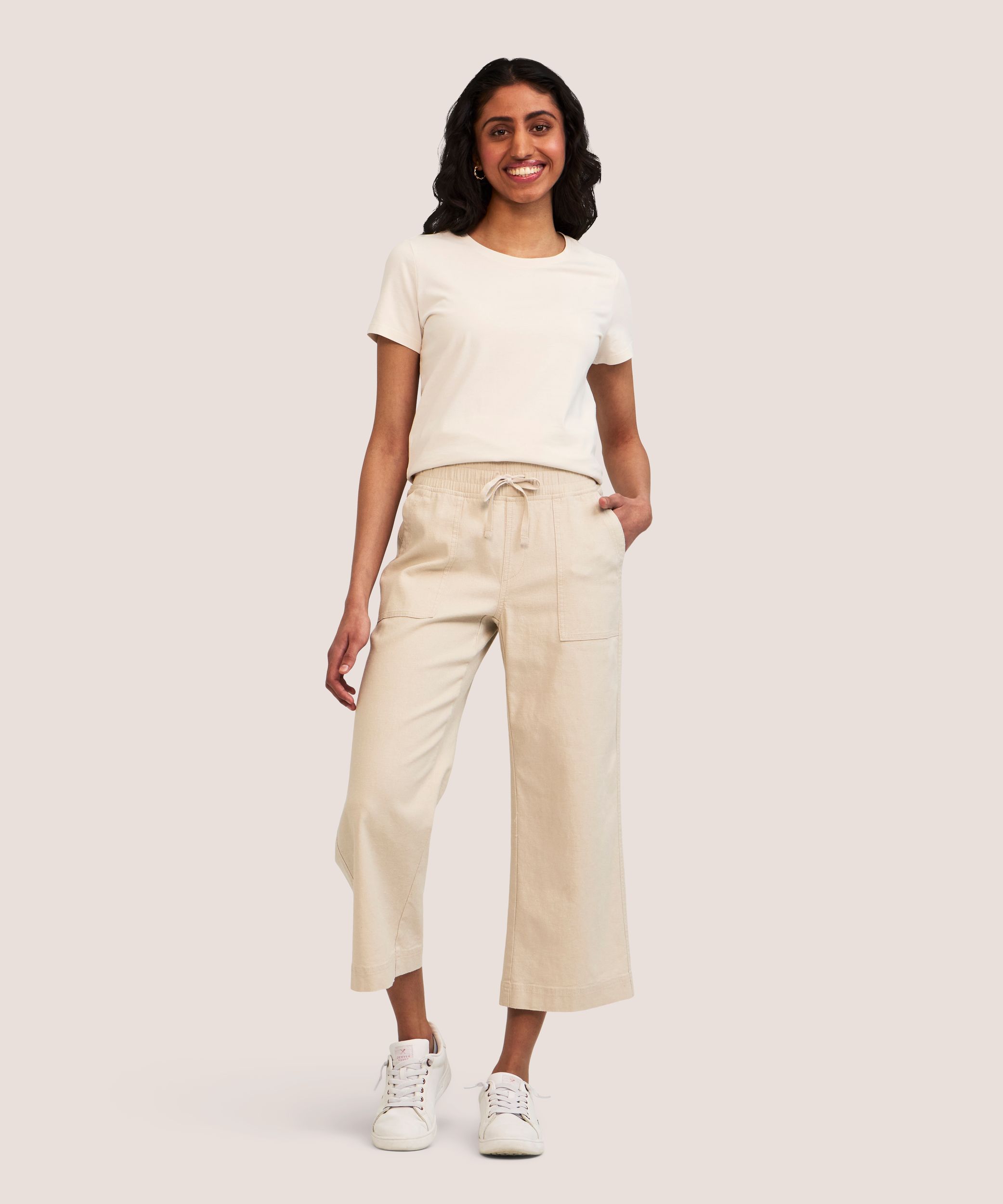 Pantalon court en lin pour femmes, Denver Hayes