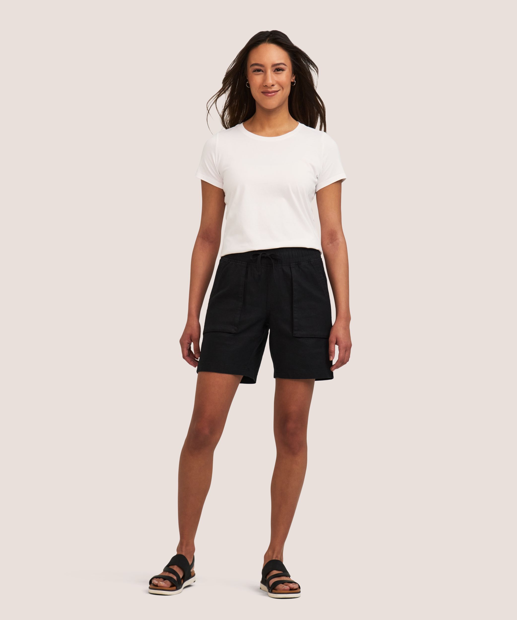 Short en lin pour femmes, Denver Hayes