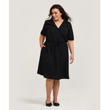 Robe portefeuille à tissage martelé pour femmes, Denver Hayes Front_Flat