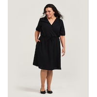 Robe portefeuille à tissage martelé pour femmes, Denver Hayes Front_Flat