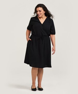 Robe portefeuille à tissage martelé pour femmes, Denver Hayes