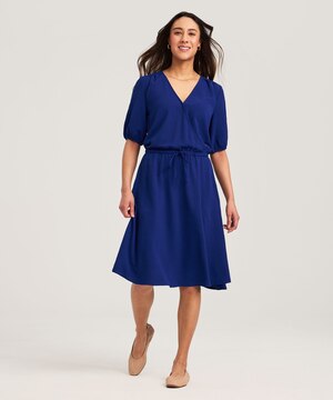 Robe portefeuille à tissage martelé pour femmes, Denver Hayes