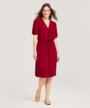 Robe portefeuille à tissage martelé pour femmes, Denver Hayes