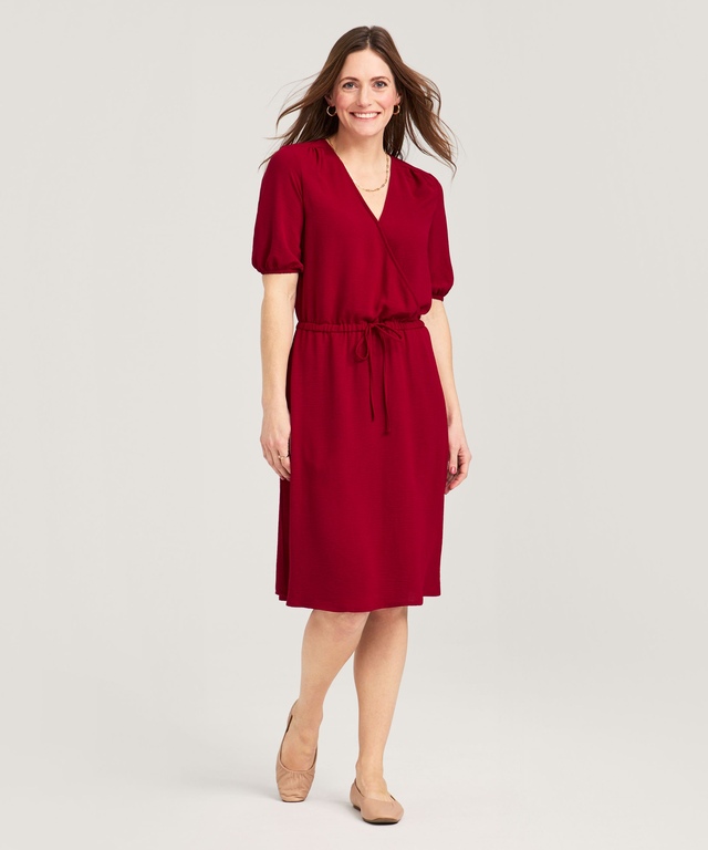 Robe portefeuille à tissage martelé pour femmes, Denver Hayes