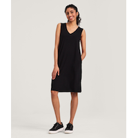 Robe en tricot à encolure en V avec poches pour femmes, Denver Hayes Front_Flat