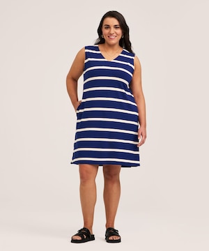 Denver Hayes Women's V Neck Knit with Pockets Dress