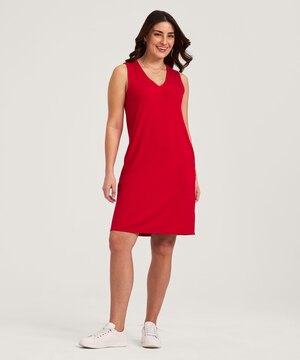 Robe en tricot à encolure en&nbsp;V avec poches pour femmes, Denver Hayes