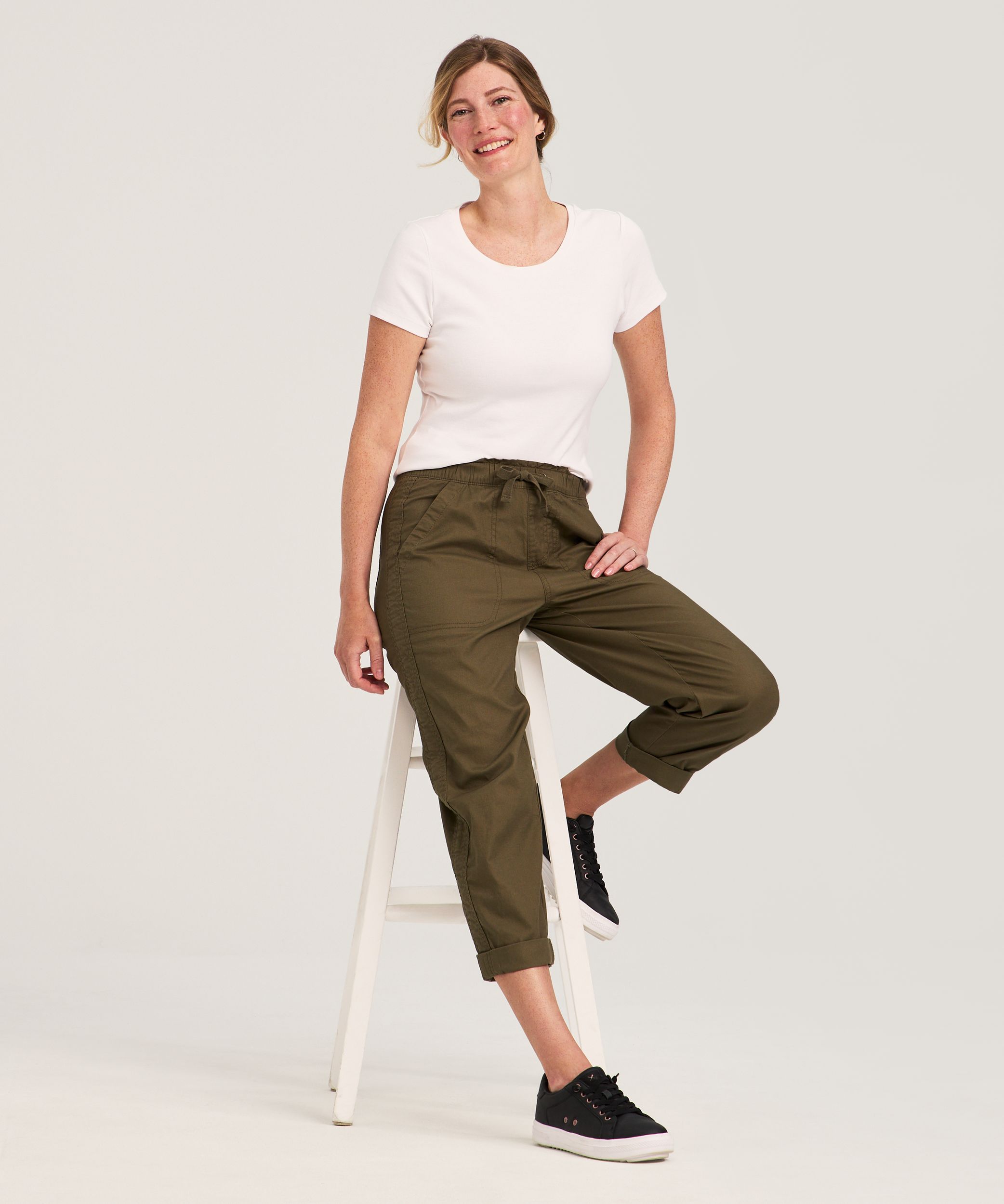 Pantalon en toile extensible à enfiler pour femmes, FarWest