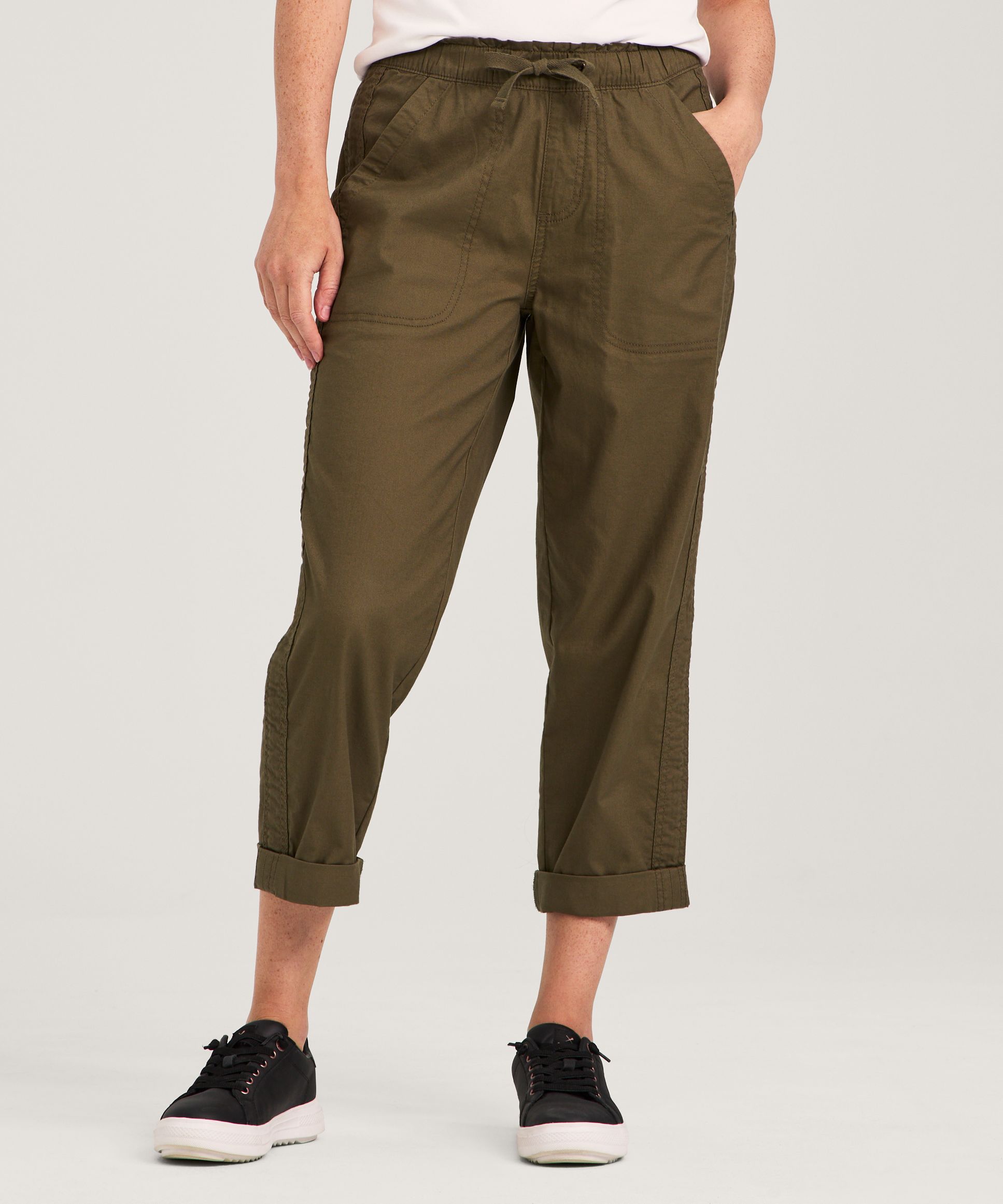 Pantalon en toile extensible à enfiler pour femmes, FarWest