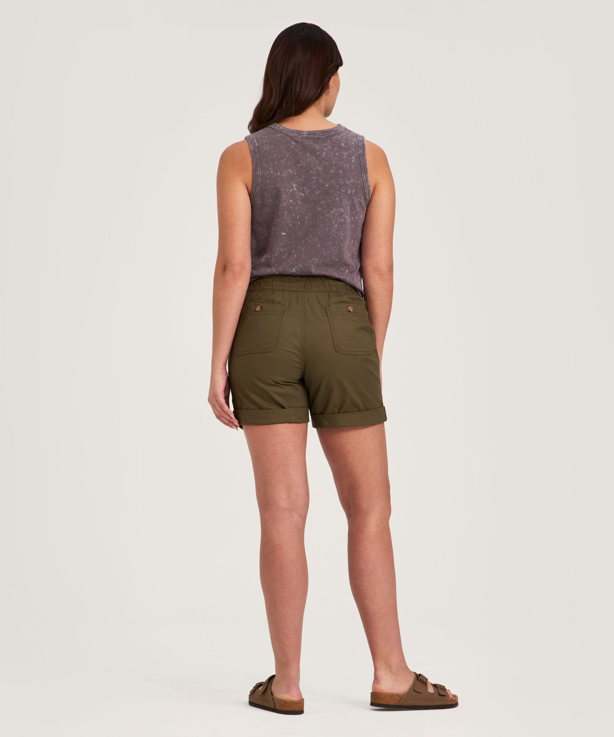 Short à enfiler en toile extensible pour femmes, FarWest
