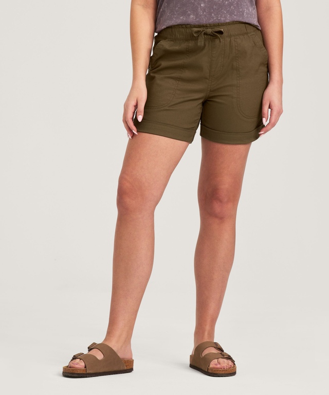 Short à enfiler en toile extensible pour femmes, FarWest