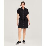 Denver Hayes Women's Linen Blend Shirt Dress Front_Flat
