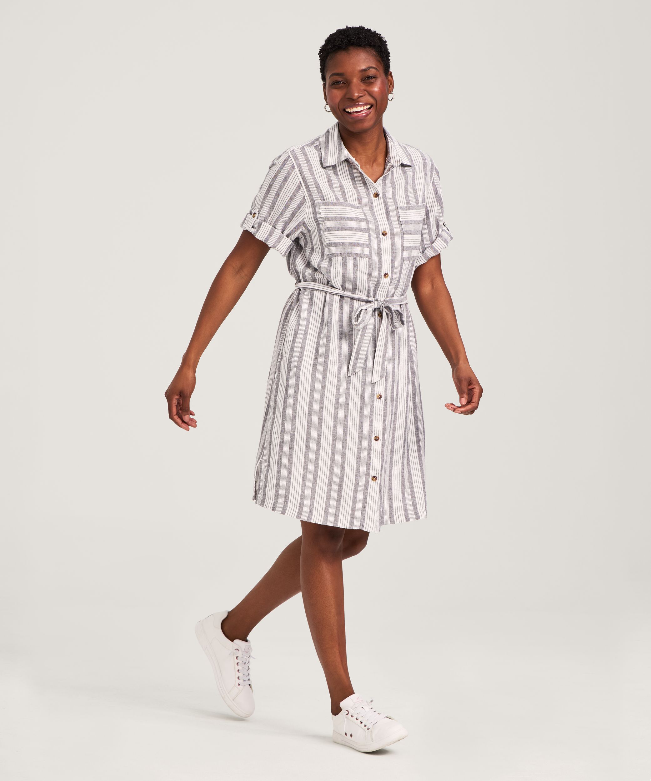 Robe-chemise en mélange de lin pour femmes, Denver Hayes