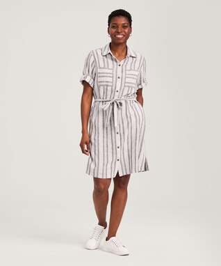 Denver Hayes Women's Linen Blend Shirt Dress
