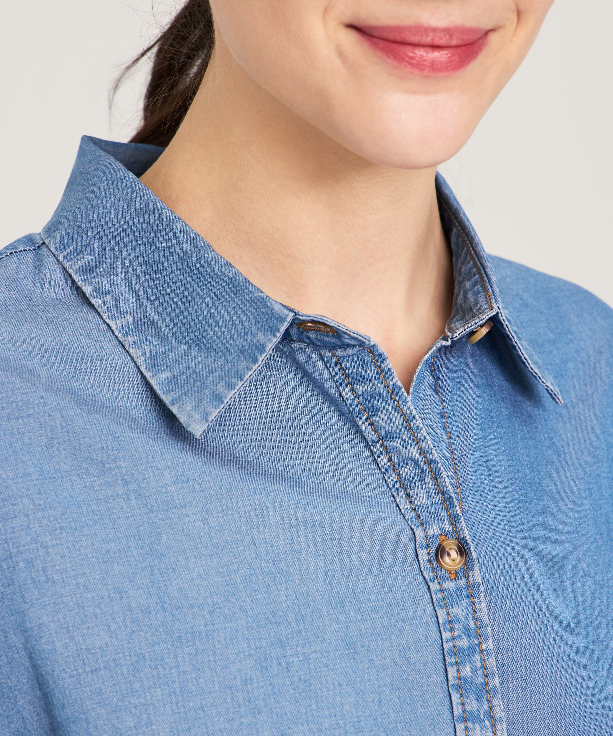 Robe chemise mi-longue à manches courtes pour femmes, Denver Hayes