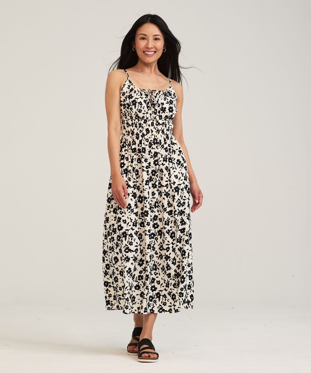 Denver Hayes Women's Waist Defined EcoVero  Midi Dress