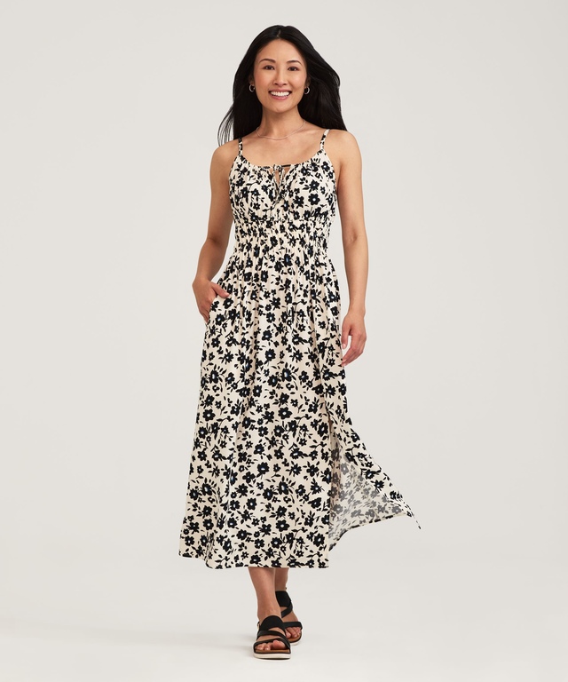Denver Hayes Women's Waist Defined EcoVero  Midi Dress