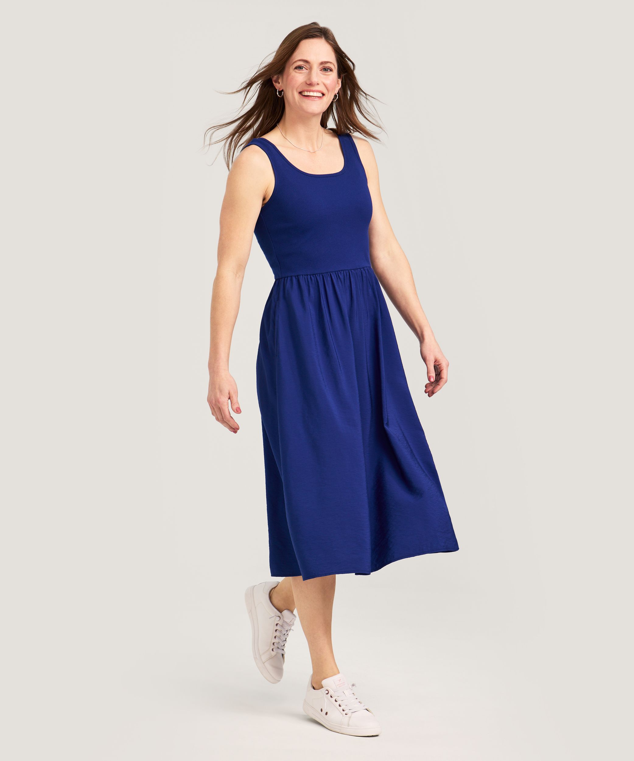 Robe midi en tissu mixte pour femme, Denver Hayes