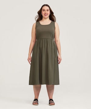 Robe midi en tissu mixte pour femme, Denver Hayes