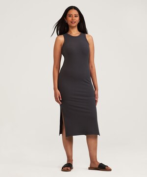 Robe ajustée en tricot côtelé pour femmes, FarWest