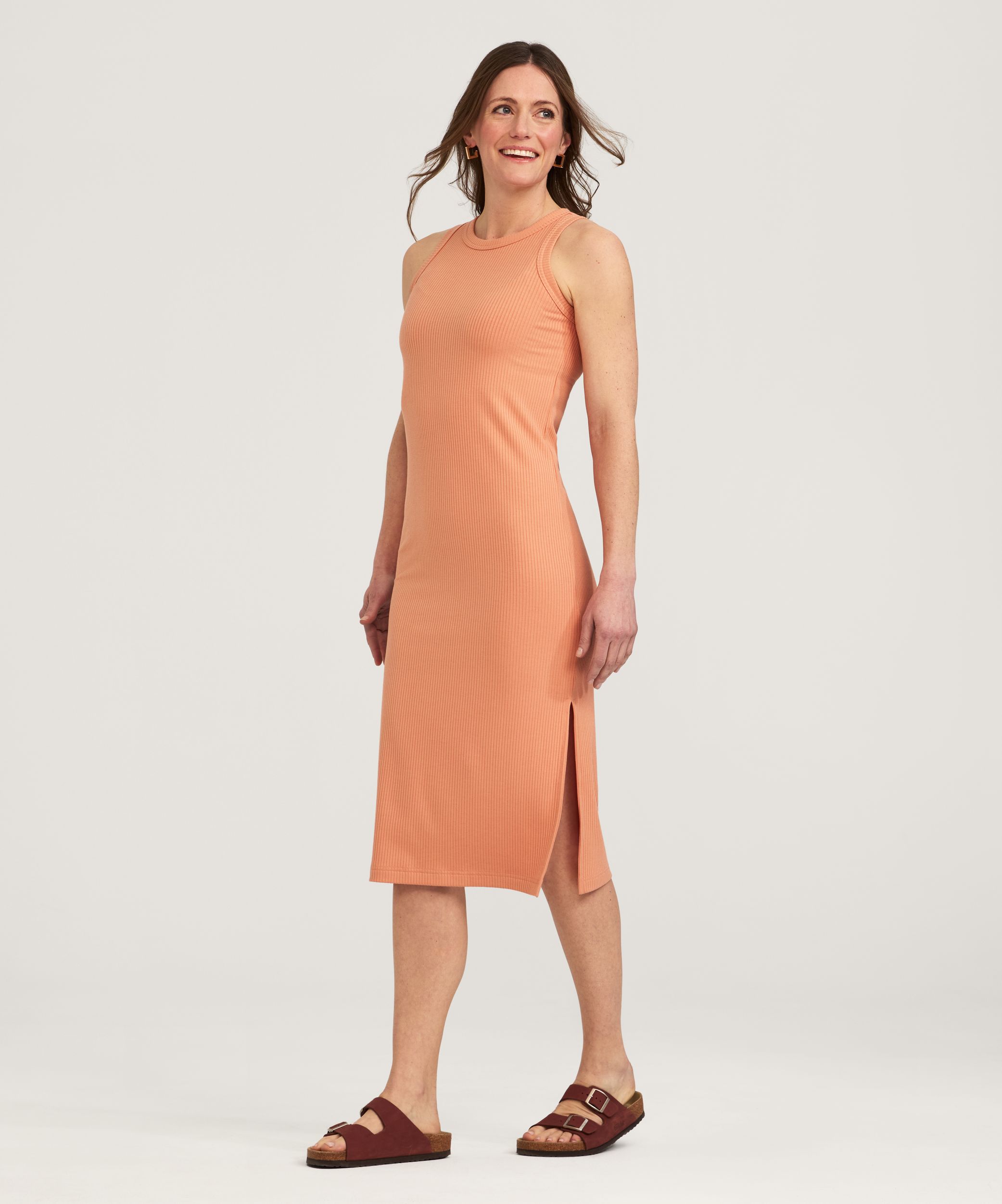 Robe ajustée en tricot côtelé pour femmes, FarWest