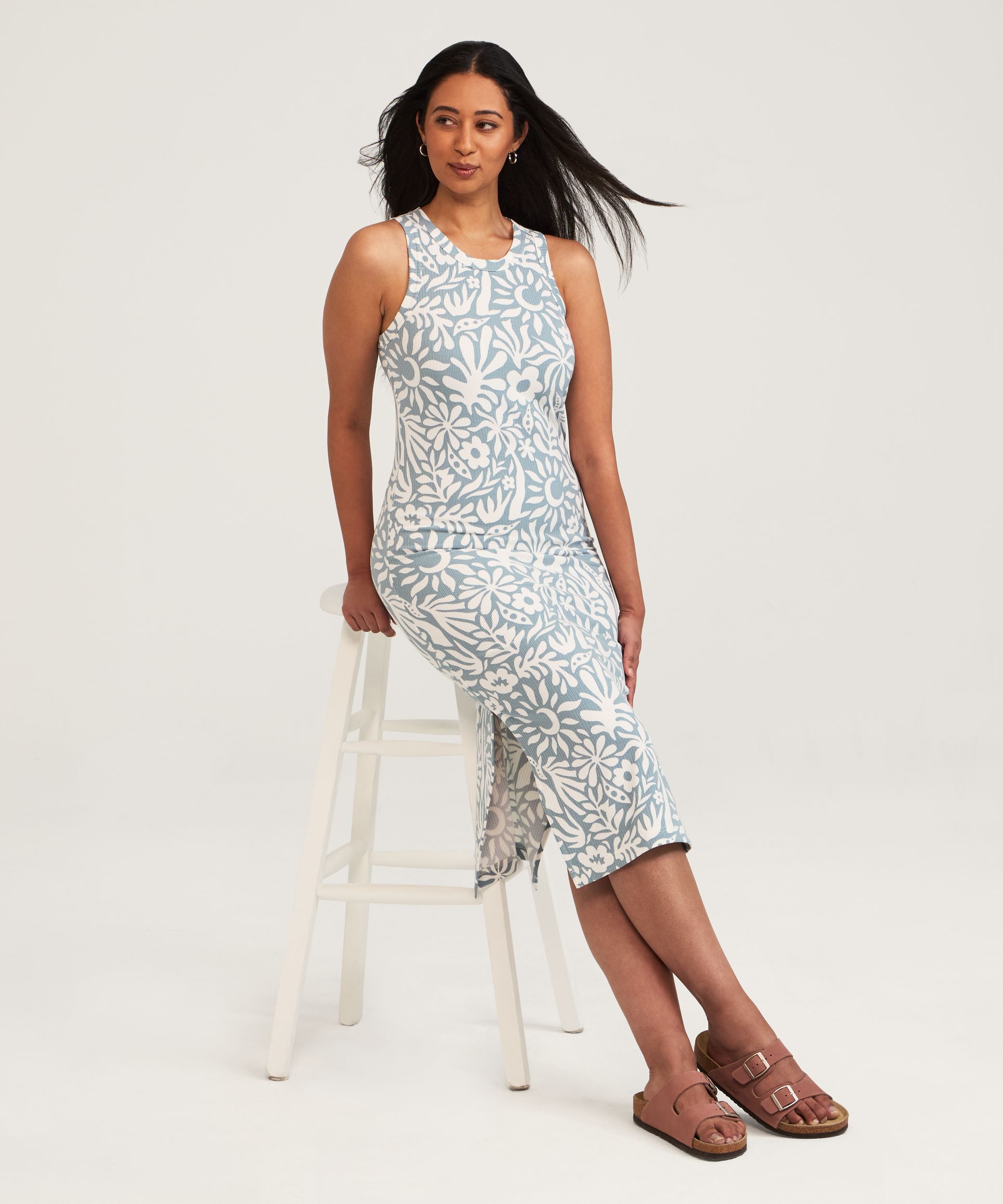 FarWest Women's Rib Knit Body Con Dress