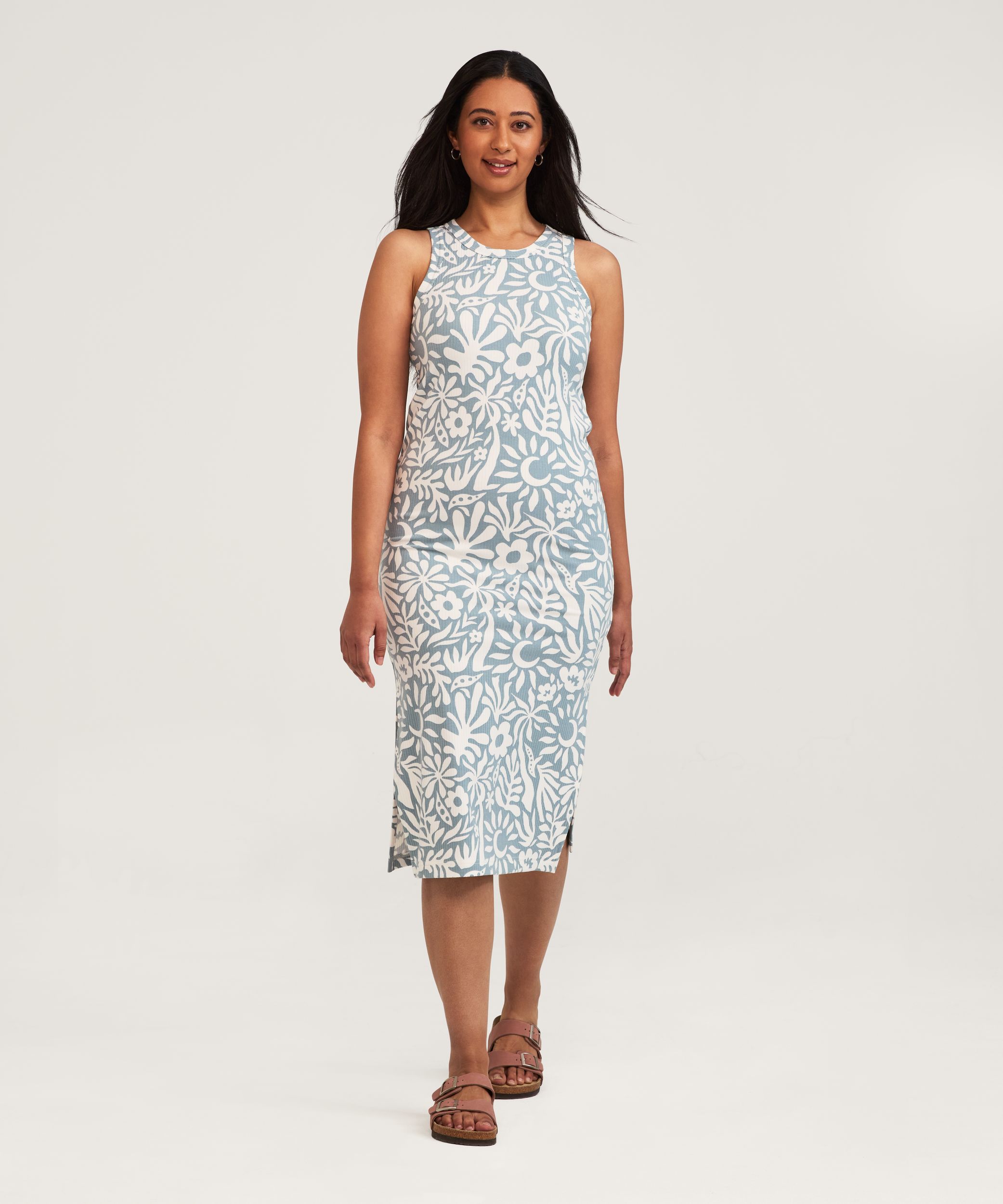 FarWest Women's Rib Knit Body Con Dress