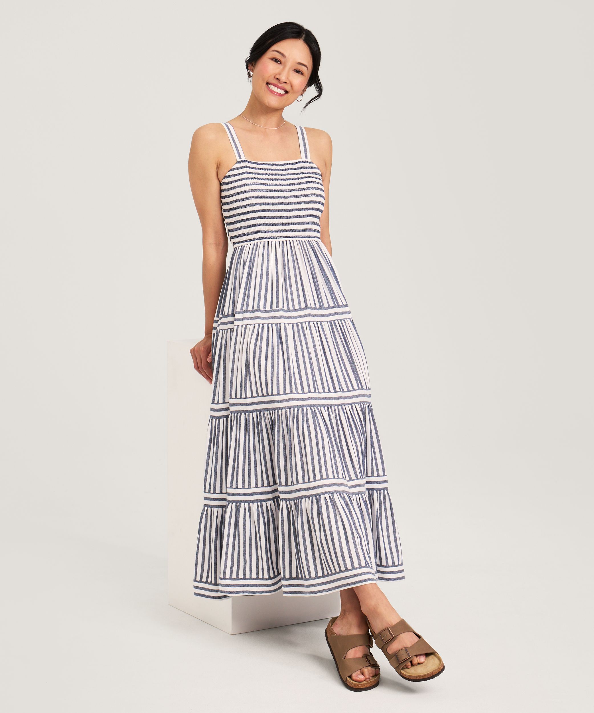 Robe de plage étagée avec corsage froncé pour femmes, FarWest