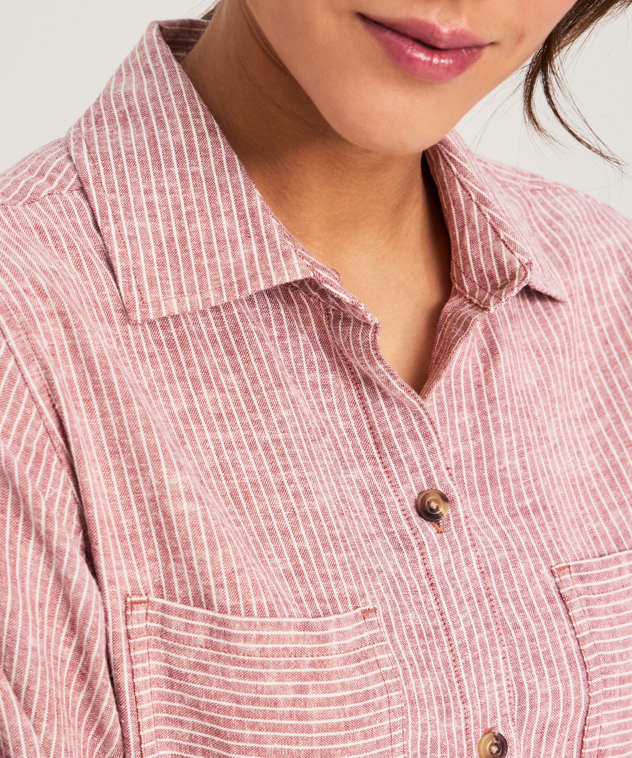 Robe-chemise en mélange de lin pour femmes, Denver Hayes