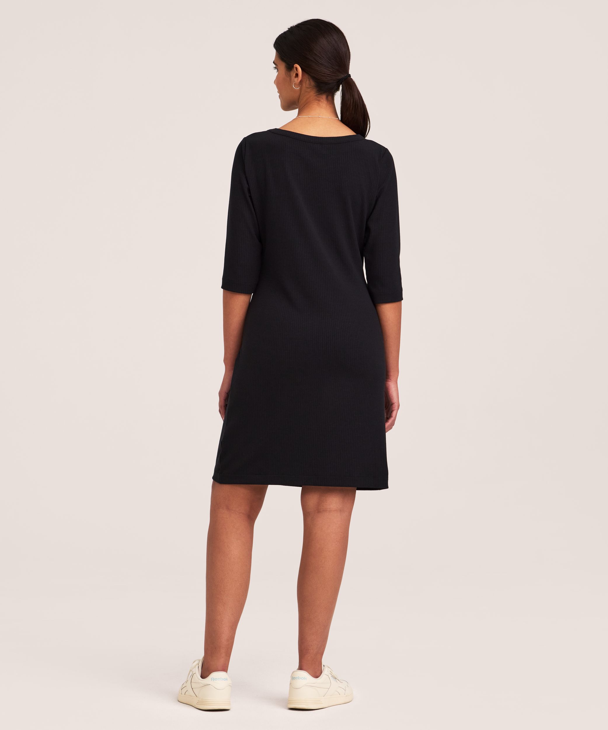 Robe en tricot côtelé et à encolure bateau pour femmes, Denver Hayes