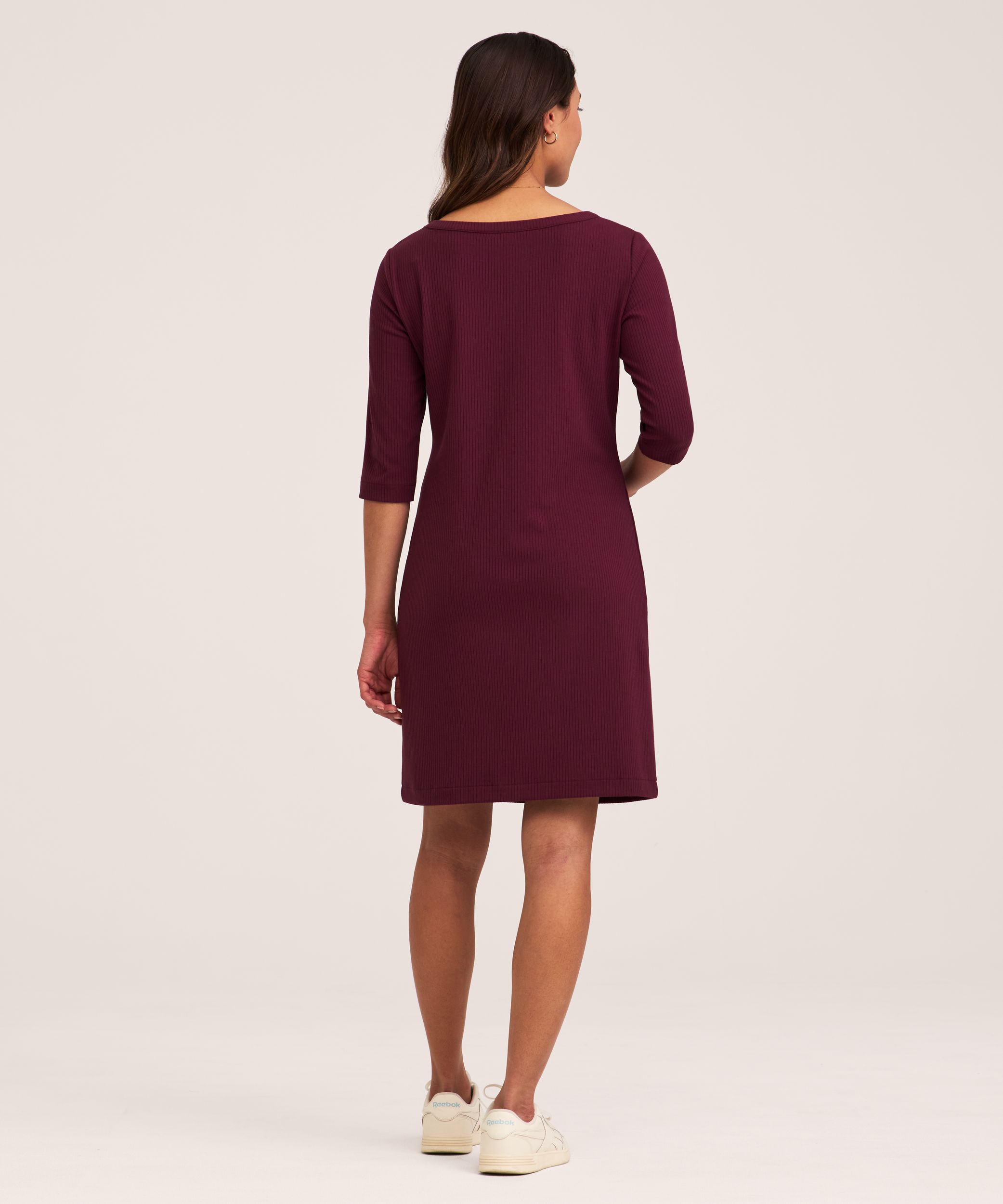 Robe en tricot côtelé et à encolure bateau pour femmes, Denver Hayes