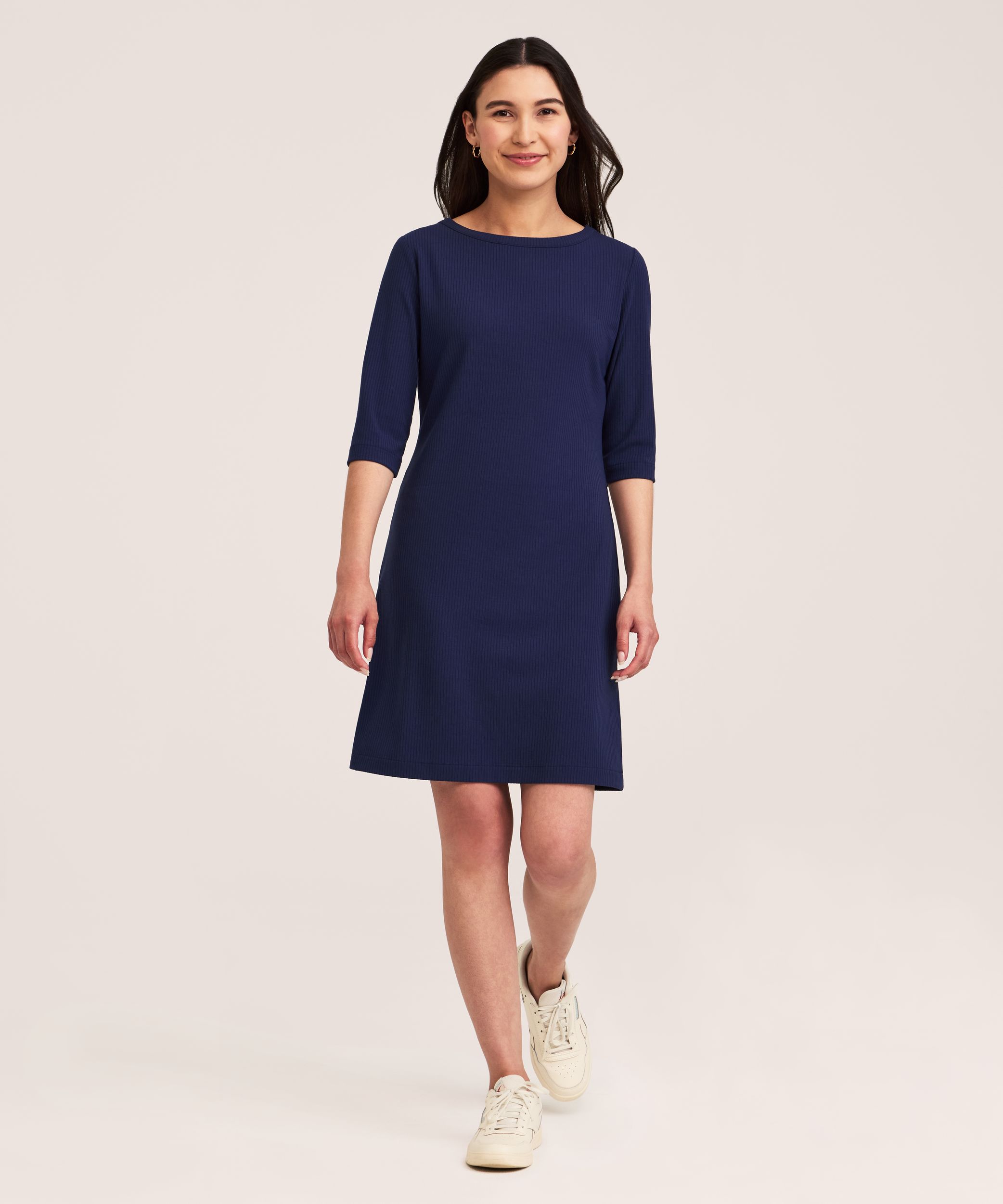 Robe en tricot côtelé et à encolure bateau pour femmes, Denver Hayes