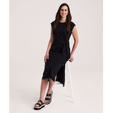 Robe en tricot à nouer sur le devant pour femmes, Denver Hayes Front_Flat