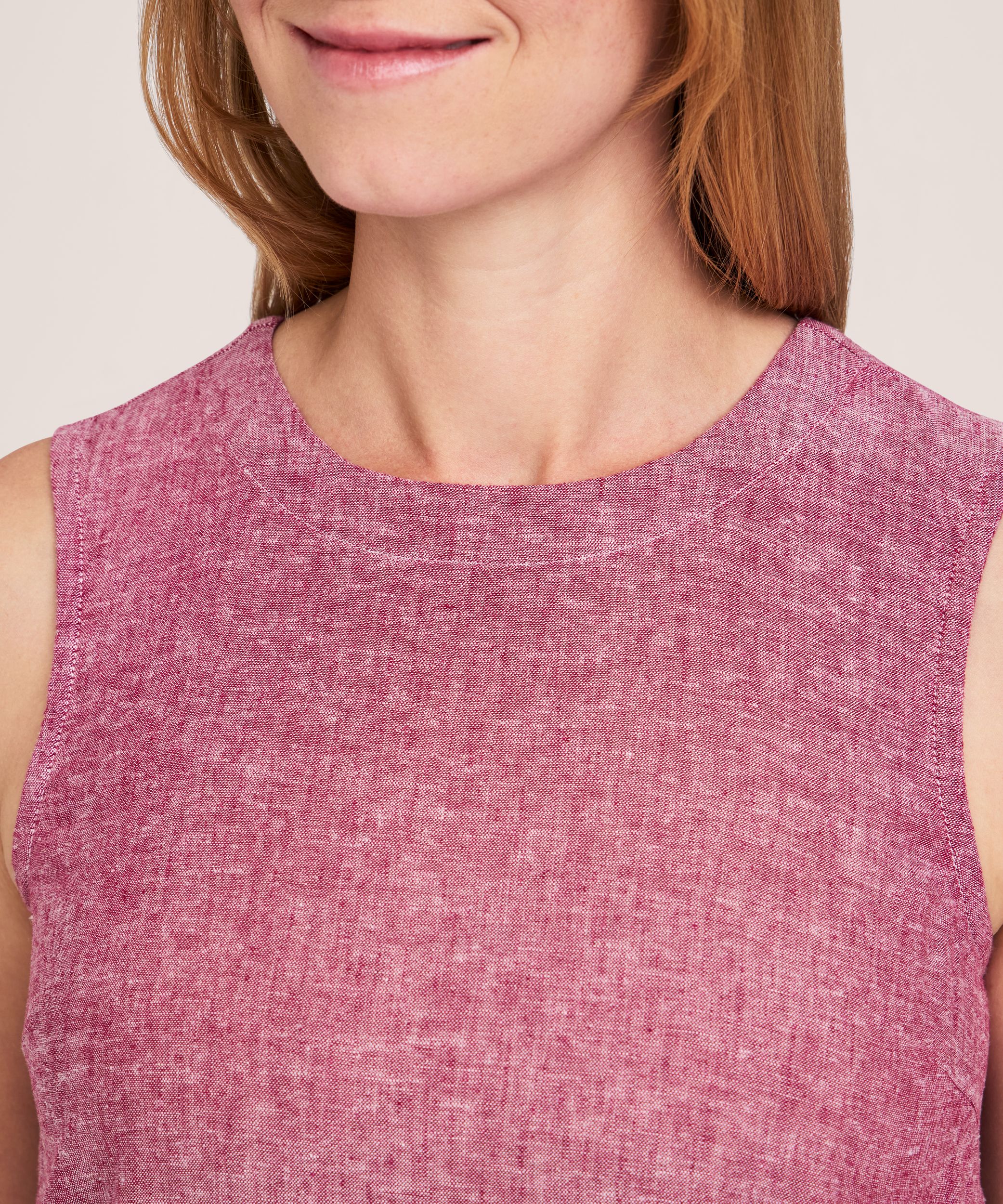 Denver Hayes Women's Sleeveless Linen Shift Dress