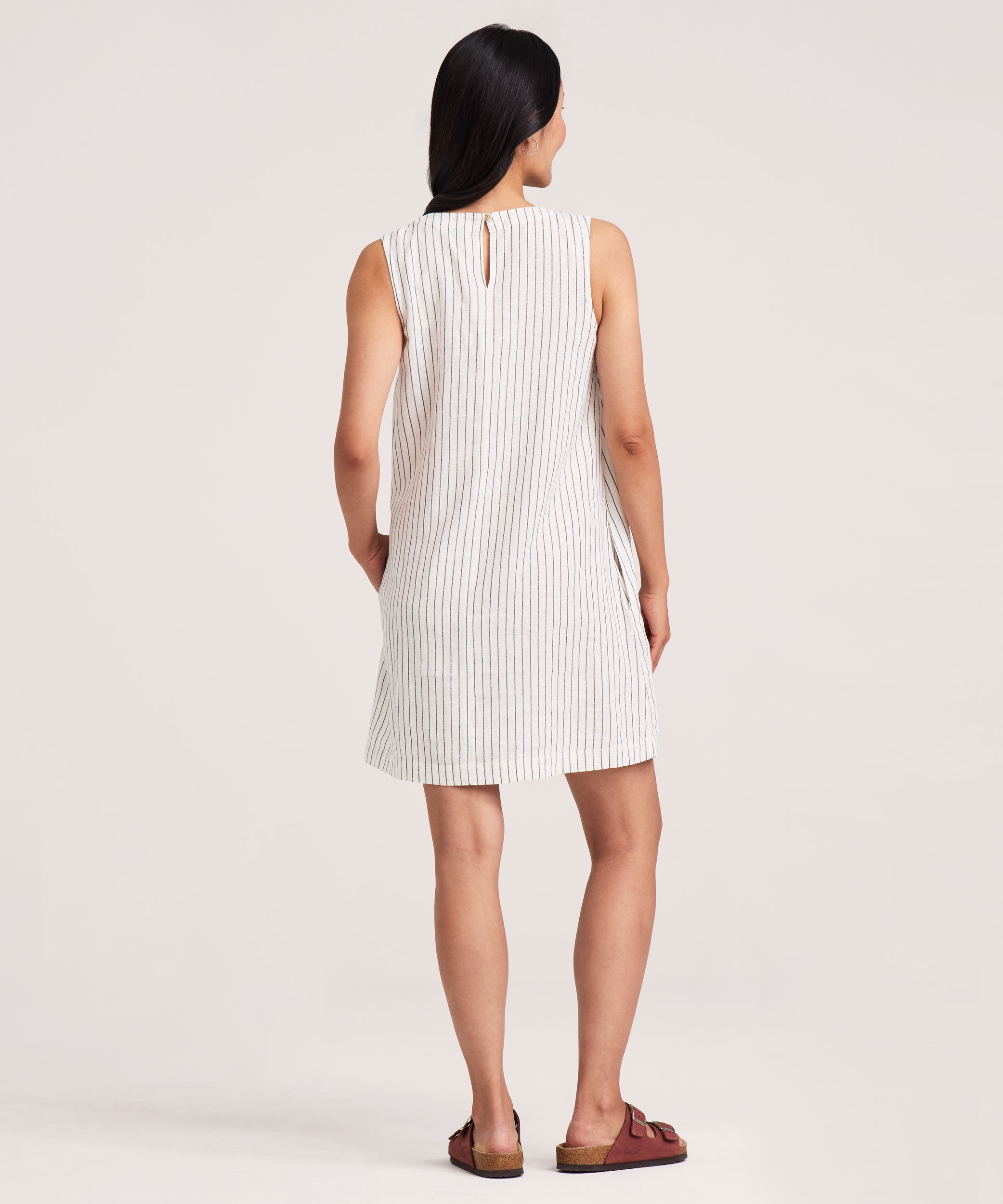 Robe droite en lin sans manches pour femmes, Denver Hayes
