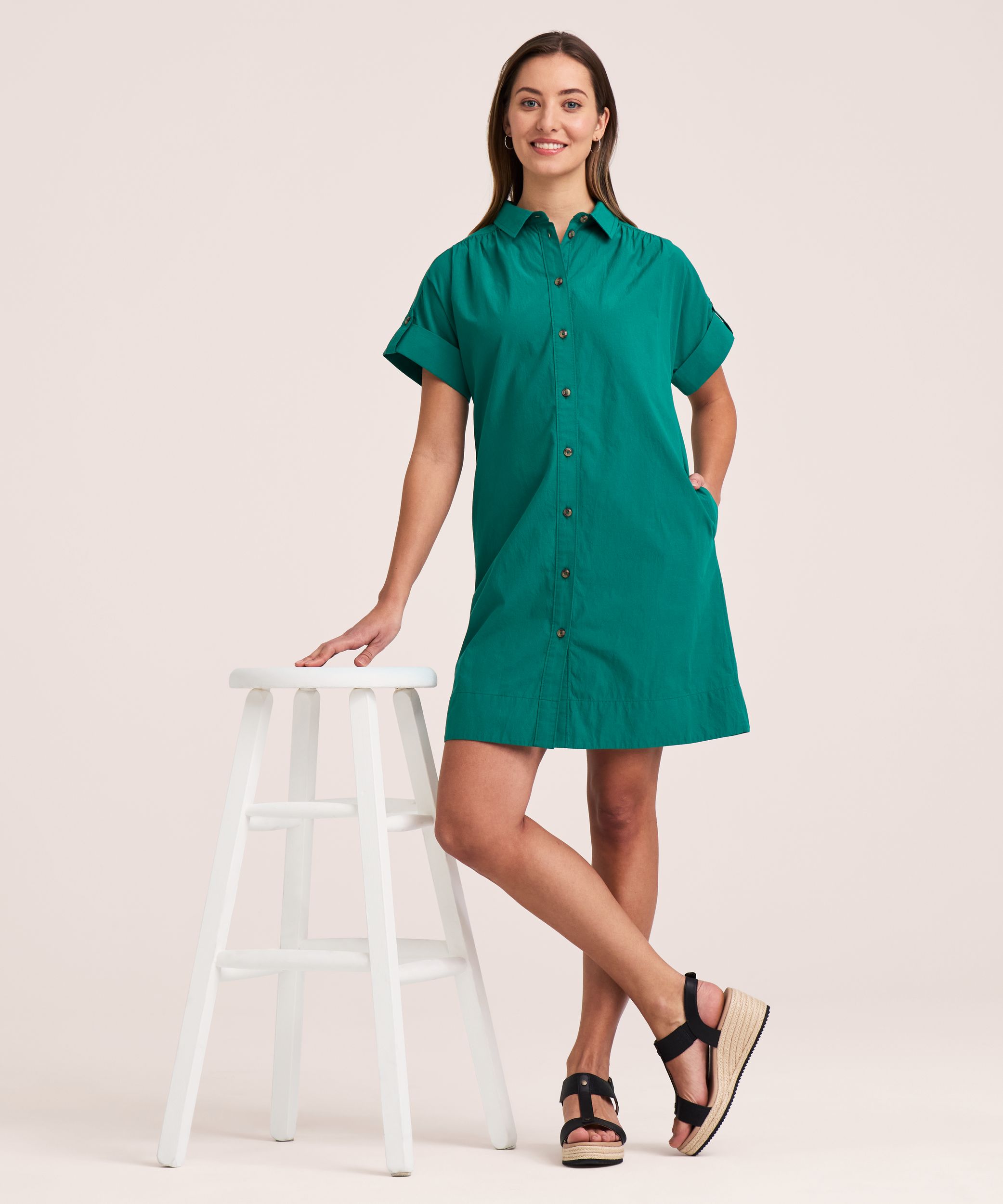 Denver Hayes Women's Textured mini Shirt Dress
